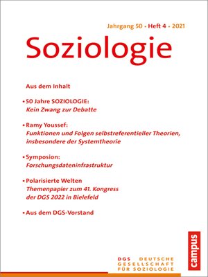 cover image of Soziologie 4/2021